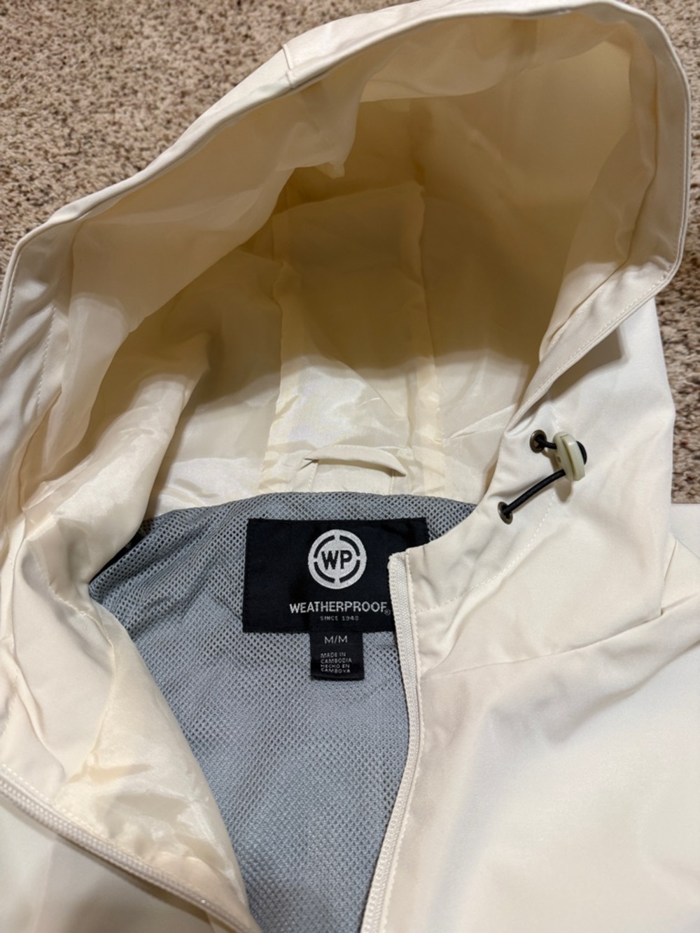 Weatherproof Hooded Raincoat Khaki Mens Size M NWT - Picture 10 of 11